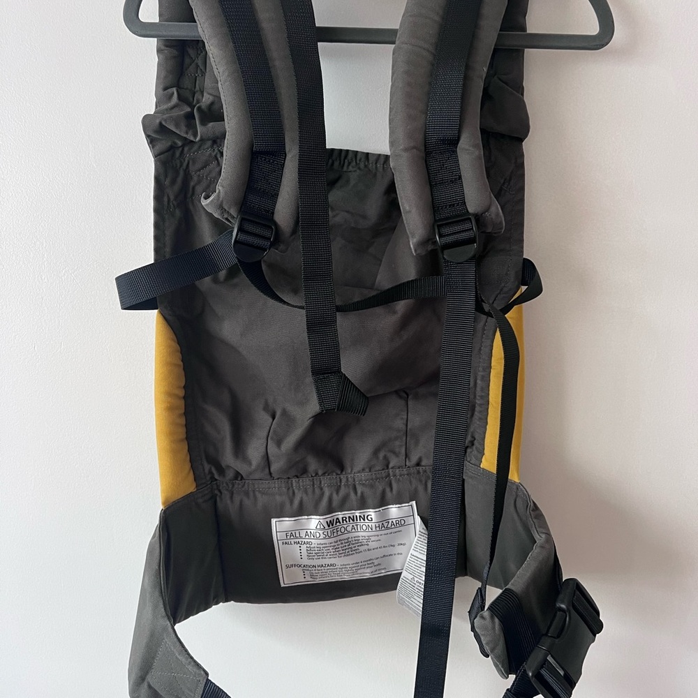 Tula Arrow Pattern Baby Backpack in Gray and Yellow - Picture 3 of 5